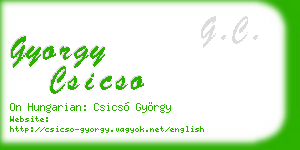 gyorgy csicso business card